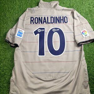 Ronaldinho Barcelona 2003 2004 DEBUT SEASON Away Soccer Jersey Shirt L